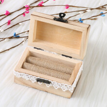 Rustikale Eheringbox aus Holz, 1 Stück