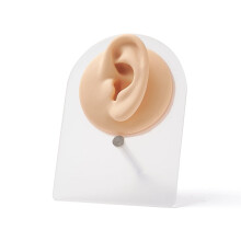 Silicone Ear Model with Acrylic Stand Peach Puff 1 pc