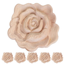 Adesivi murali vintage in legno beige con motivo floreale di rose e viticci (6 pezzi)