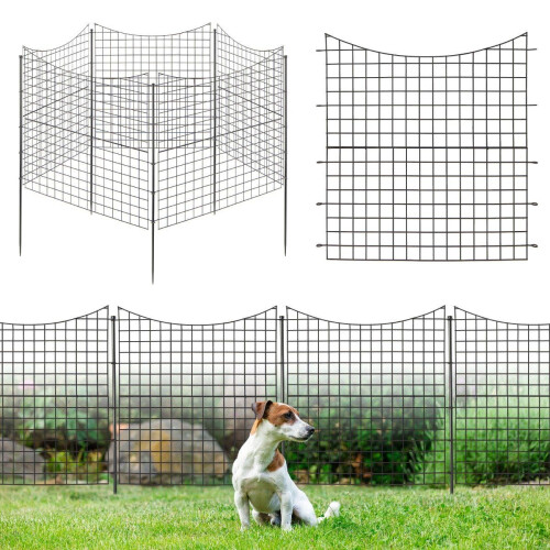 Metall-Gartenzaunelemente, 5er-Pack, 98 cm hoch, schwarz 2