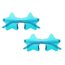 Sternen-Sonnenbrillen, transparent, rahmenlos, in Bonbonfarben, 2er-Pack