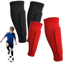 Espinilleras de fútbol para niños con almohadillas de nido de abeja (paquete de 2)