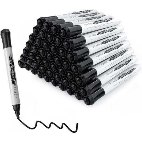 VIZ-PRO whiteboardpennor med fin spets, 50-pack