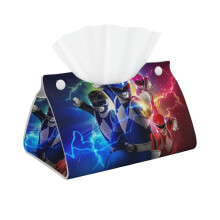Étui long en cuir Power Rangers pour boîte à mouchoirs, compatible avec les boîtes Kleenex, support rectangulaire pour la maison, la salle de