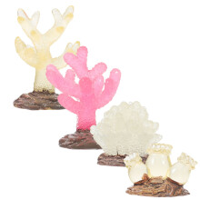 Set di decorazioni per acquario Minkissy in resina fosforescente a forma di corallo