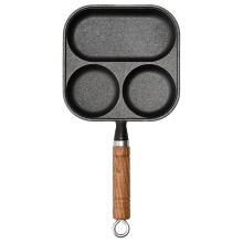 Poêle à œufs antiadhésive Eease Small, 3 sections carrées, grill, divisées, pour le petit-déjeuner