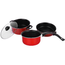 Hemoton nonstick pan set 3-piece frying pan and saucepan