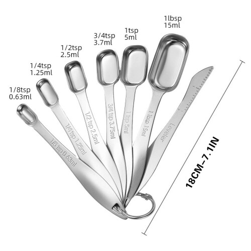 Stainless Steel Measuring Spoon Set 7-Piece 2