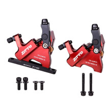 ZTTO Hydraulic Disc Brake Calipers CNC Flat Mount Bicycle Oil Disc FM Adapter for 140/160mm Bicycle Brake Rotor Red