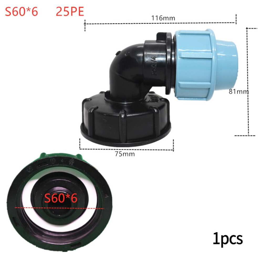 Mosiee Ibc Tank Fitting S60x6 To Elbow 3-Way Valve Adapter 9107258922649