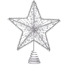 Étoile scintillante argentée pour décorer votre sapin de Noël