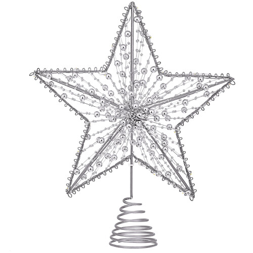 Décoration de sapin étoile pailletée argentée (1 pièce)