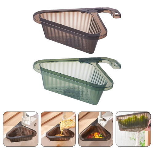 Panier égouttoir triangulaire suspendu pour évier (2 pièces) 2
