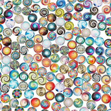Printed Glass Cabochons 12mm Half Dome 200pcs