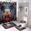 Ensemble rideau de douche Mickey avec tapis de bain antidérapant et 1