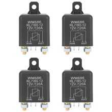 12V DC Relais-Batterietrennschalter 120A, 4er-Pack, Schwarz