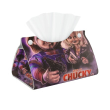 Porta fazzoletti in pelle con la scritta "La sposa di Chucky" per Kleenex