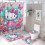 Ensemble rideau de douche Hello Kitty avec tapis de bain antidérapant et 1