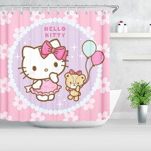 Ensemble de salle de bain Hello Kitty pour enfants avec pare-douche et