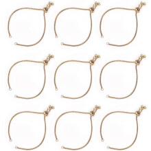 Stainless Steel Adjustable Slider Bracelet Chain Golden 10