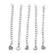 Stainless Steel Chain Extender with Heart Pendant 60mm
