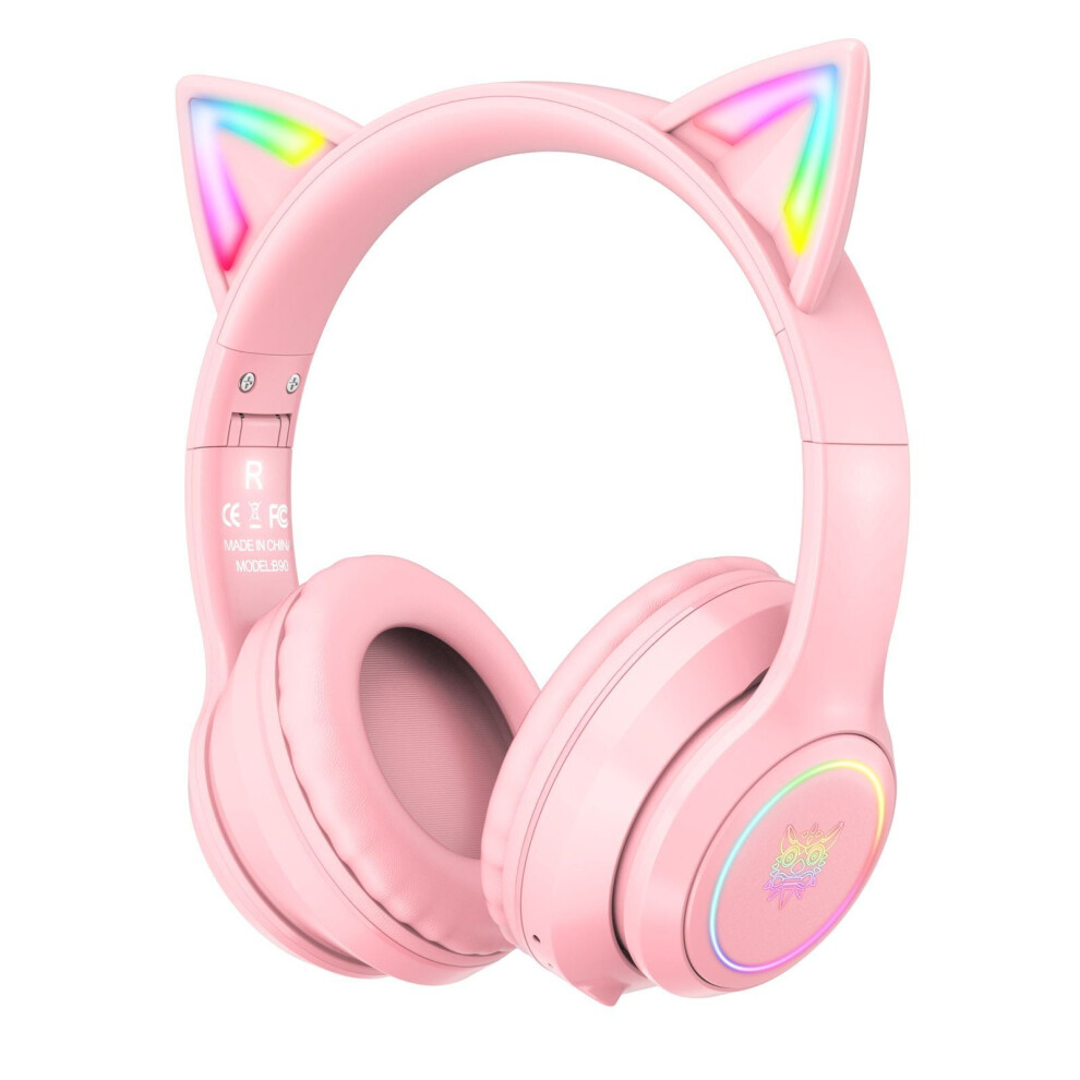 Onikuma B90 Bt Kids Headphones Wireless Wired Foldable Rgb 9314556079726