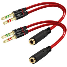 3,5 mm hun- til dobbelt han-Y-splitterkabel 1 m