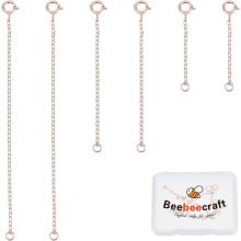 Necklace Extender 925 Sterling Silver 6 pcs Rose Gold