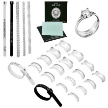 Ring Sizer Kit Plastic Spring Coil Silver Cloth UK Sizes