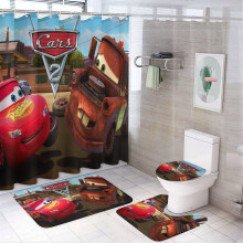 Lightning McQueen Bathroom Set 4-Piece with Non-Slip Rug
