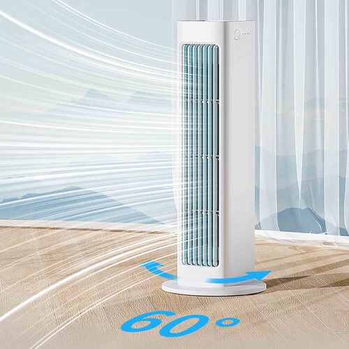 Silent tower fan with remote, wall-mountable and detachable