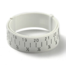 Plastic wrist sizer bracelet gauge white