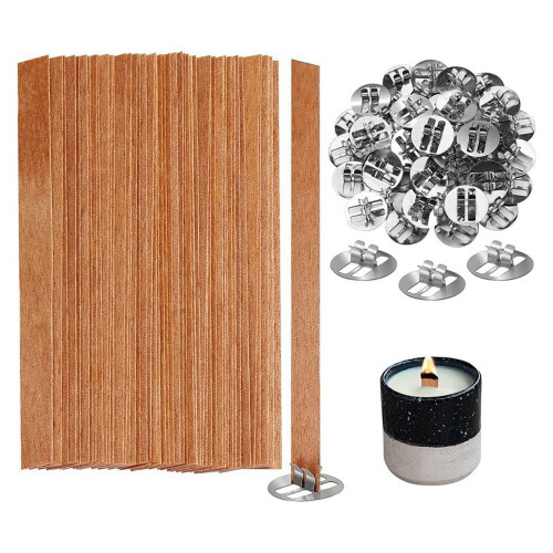 Stoppini in legno per candele, 100 pezzi