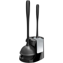 Ventouse et brosse pour cuvette de toilettes, ensemble noir, 1 pièce