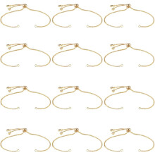 Adjustable Slider Chain Bracelet Gold 32 pcs