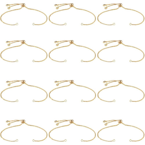 Adjustable Slider Chain Bracelet Gold 32 pcs