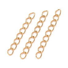 Stainless Steel Curb Chain Extender Golden 100 pcs