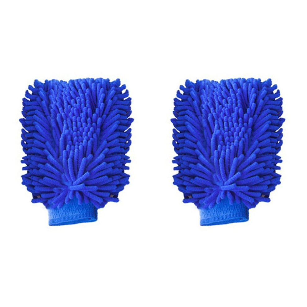 Car Cleaning Gloves Chenille Double-Sided 1 Pair Coral 9107258914484