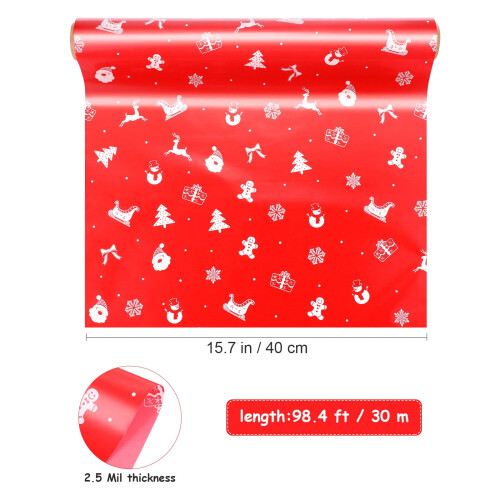 Cellophane wrap roll red 3000x40 cm 2.5 mil 2