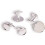Brass cufflink settings for apparel accessories silver 4