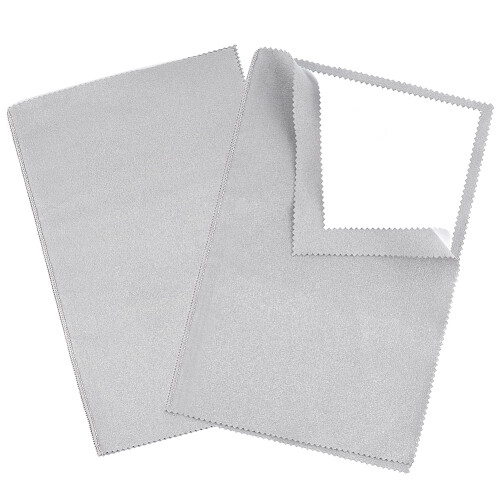 Silver Polishing Cloth Light Grey 4-Layer 2 Pcs
