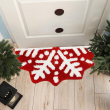 Tapete de Natal em imitação de cashmere com árvore e floco de neve.