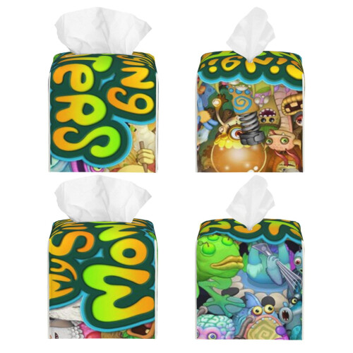 Boîte à mouchoirs rectangulaire en cuir Singing Monsters 1
