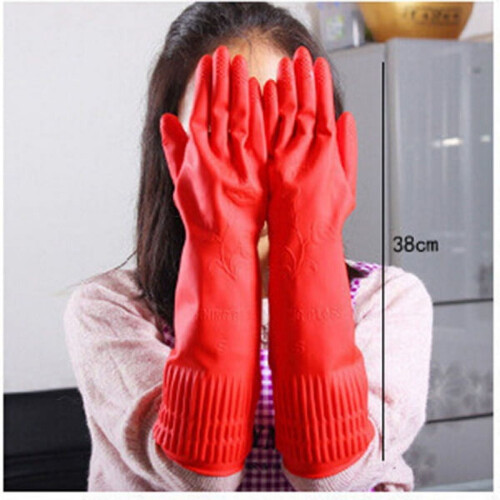 Feiona latex dishwashing gloves elastic long