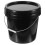 Svart plasthink med handtag och lock 2,2 gallon 2