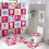 Ensemble rideau de douche Hello Kitty avec tapis de bain antidérapant et 1