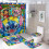 Σετ κουρτινών μπάνιου Stitch Family, μαύρο, 72x72 ίντσες, 4 τεμάχια 1
