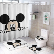 Mickey familj duschdraperiset svart 72 tum 4 delar