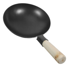 Mini Wok Frying Pan Toy for Kids Sensory Play Wooden Metal