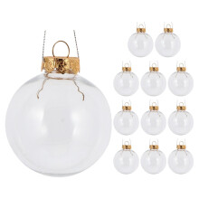Clear Fillable Christmas Ball Ornaments 3.93 Inch 12pcs
